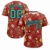 Custom Graffiti Pattern Colorful Printed Team Name Number for Men and Women Shirt Button Baseball Jersey