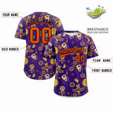 Custom Graffiti Pattern Colorful Printed Team Name Number for Men and Women Shirt Button Baseball Jersey