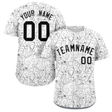 Custom Line Art Graffiti Pattern Design Team Name And Number Quick Dry Baseball Jersey