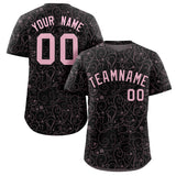 Custom Line Art Graffiti Pattern Design Team Name And Number Breathable Baseball Jersey