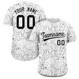 Custom Baseball Jersey Line Art Graffiti Pattern Design Team Name And Number Quick Dry Practice Sports Shirts