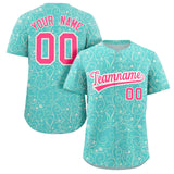 Custom Baseball Jersey Line Art Graffiti Pattern Design Team Name And Number Quick Dry Practice Sports Shirts