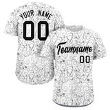 Custom Baseball Jersey Line Art Graffiti Pattern Design Team Name And Number Quick Dry Practice Sports Jersey