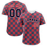 Custom Square Grid Color Block Design Letter Number Baseball Jersey Sport Shirt