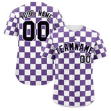 Custom Square Grid Color Block Design Letter Number Baseball Jersey Running Shirt