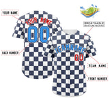 Custom Square Grid Color Block Design Letter Number Baseball Jersey Running Shirt