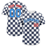 Custom Square Grid Color Block Design Letter Number Baseball Jersey Running Shirt