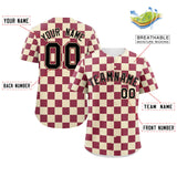 Custom Square Grid Color Block Design Letter Number Baseball Jersey Running Shirt