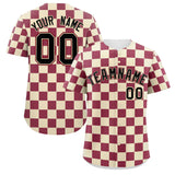 Custom Square Grid Color Block Design Letter Number Baseball Jersey Running Shirt