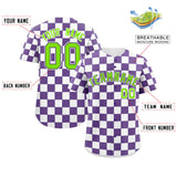 Custom Square Grid Color Block Design Letter Number Baseball Jersey Sport Team Uniform