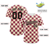 Custom Square Grid Color Block Design Letter Number Baseball Jersey Running Outfits