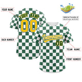 Custom Square Grid Color Block Design Letter Number Baseball Jersey Sport Uniform