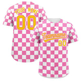 Custom Square Grid Color Block Design Letter Number Baseball Jersey Sport Uniform