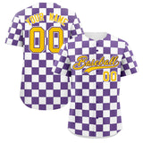 Custom Square Grid Color Block Add Letter Number Baseball Jersey Sport Uniform