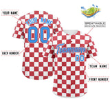 Custom Square Grid Color Block Personalized Letter Number Baseball Jersey Sport Outfits