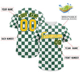 Custom Square Grid Color Block Personalized Letter Number Baseball Jersey Sport Uniform