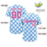 Custom Square Grid Color Block Personalized Letter Number Baseball Jersey Sport Uniform