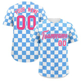 Custom Square Grid Color Block Personalized Letter Number Baseball Jersey Sport Uniform
