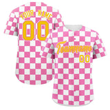 Custom Square Grid Color Block Personalized Letter Number Baseball Jersey Sport Uniform