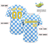 Custom Square Grid Color Block Personalized Letter Number Baseball Jersey Sport Team Shirts