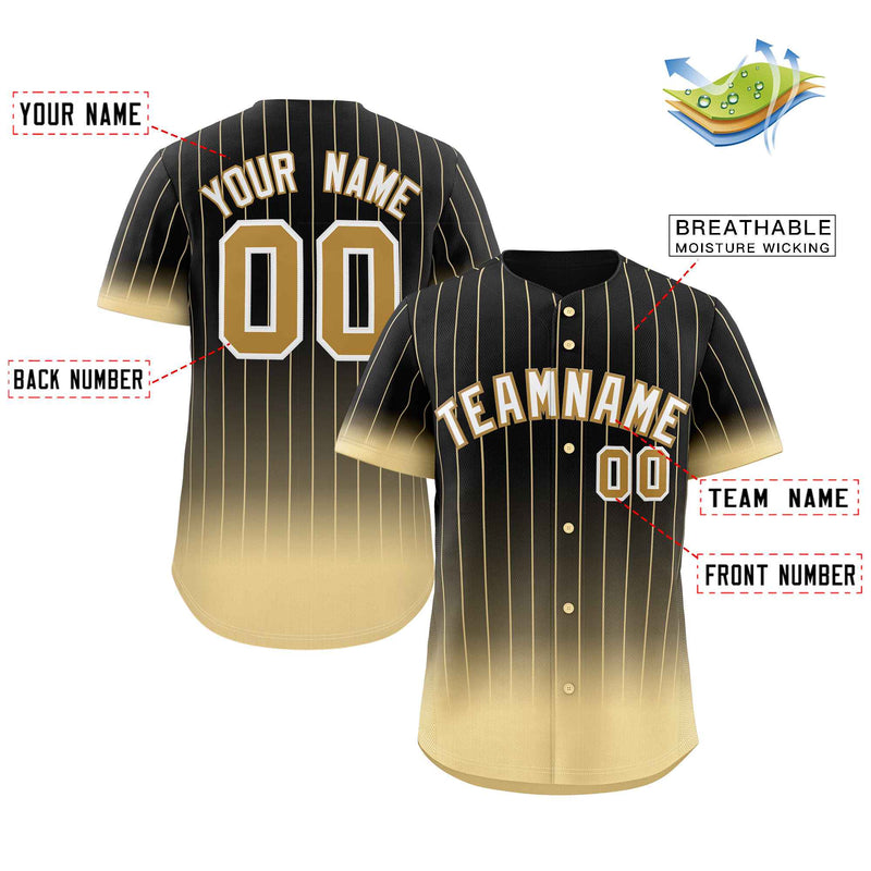 Custom Gradient Stripe Fashion Authentic Baseball Jersey
