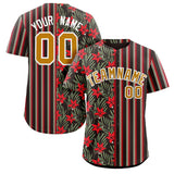 Custom Hawaii Tropical Flower Stripe Fashion Baseball Jersey Printed or Stitched Name Number