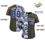 Custom Hawaii Tropical Flower Stripe Fashion Baseball Jersey Printed or Stitched Logo for Men