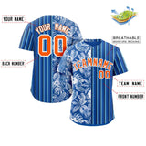 Custom Hawaii Tropical Flower Stripe Fashion Baseball Jersey Printed or Stitched Name Number