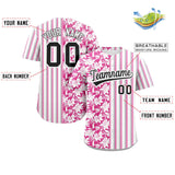 Custom Hawaii Tropical Flower Stripe Fashion Baseball Jersey Personalized Name Big Size