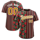 Custom Hawaii Tropical Flower Stripe Fashion Baseball Jersey Personalized Your Style