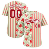 Custom Hawaii Tropical Flower Stripe Fashion Baseball Jersey Personalized Name Big Size
