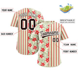Custom Hawaii Tropical Flower Stripe Fashion Baseball Jersey Personalized Your Style