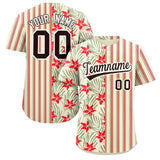 Custom Hawaii Tropical Flower Stripe Fashion Baseball Jersey Personalized Your Style