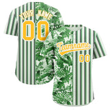 Custom Hawaii Tropical Flower Stripe Fashion Baseball Jersey Personalized Name Big Size