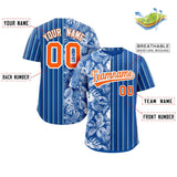 Custom Hawaii Tropical Flower Stripe Fashion Baseball Jersey Personalized Your Style