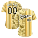 Custom Hawaii Tropical Flower Stripe Fashion Baseball Jersey Personalized Your Style