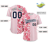Custom Hawaii Tropical Flower Stripe Fashion Baseball Jersey Personalized Your Style