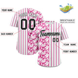 Custom Hawaii Tropical Flower Stripe Fashion Baseball Jersey Personalized Logo