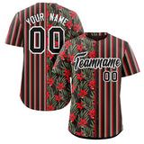 Custom Hawaii Tropical Flower Stripe Fashion Baseball Jersey Personalized Logo