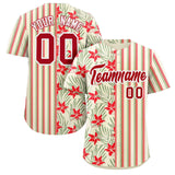 Custom Hawaii Tropical Flower Stripe Fashion Baseball Jersey Personalized Logo