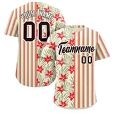 Custom Hawaii Tropical Flower Stripe Fashion Baseball Jersey Personalized Your Style for Men