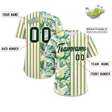 Custom Hawaii Tropical Flower Stripe Fashion Baseball Jersey Personalized Logo