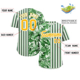 Custom Hawaii Tropical Flower Stripe Fashion Baseball Jersey Personalized Logo