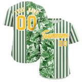 Custom Hawaii Tropical Flower Stripe Fashion Baseball Jersey Personalized Logo