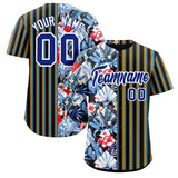 Custom Hawaii Tropical Flower Stripe Fashion Baseball Jersey Personalized Logo