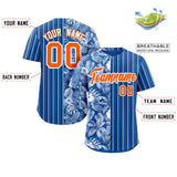 Custom Hawaii Tropical Flower Stripe Fashion Baseball Jersey Personalized Your Style for Men