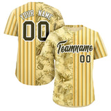 Custom Hawaii Tropical Flower Stripe Fashion Baseball Jersey Personalized Your Style for Men