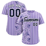 Custom Hawaii Tropical Flower Stripe Fashion Baseball Jersey Personalized Your Style for Men
