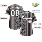 Custom Hawaii Tropical Flower Stripe Fashion Baseball Jersey Personalized Your Style for Men