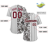 Custom Hawaii Tropical Flower Stripe Fashion Baseball Jersey Personalized Your Style for Men